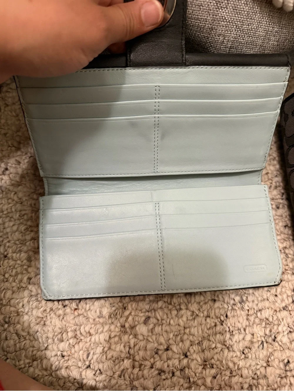 Black Leather Turn-Lock Wallet